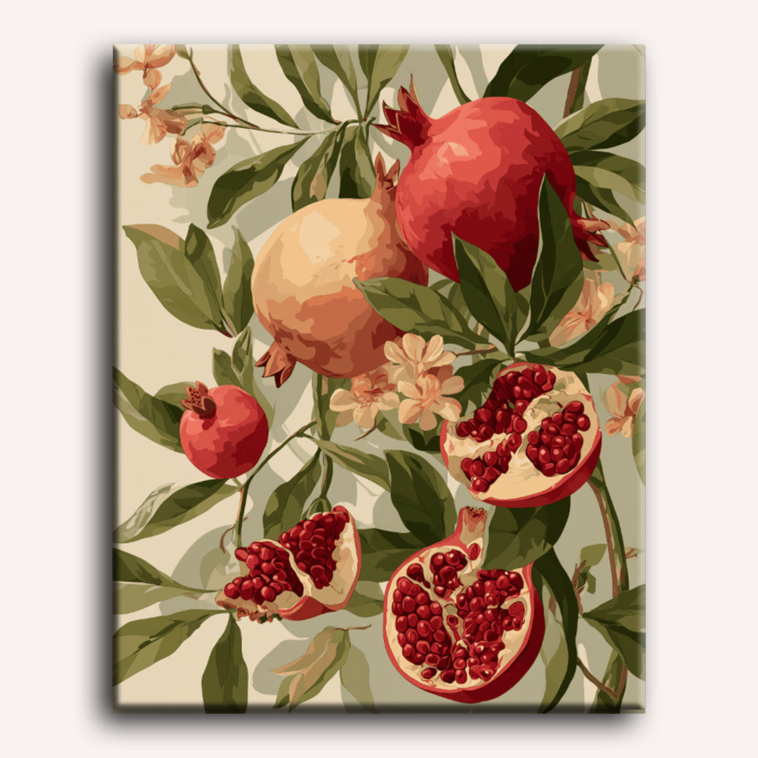 Pomegranate Blossom & Fruit Scene