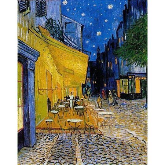 Nighttime Café Scene in Provence