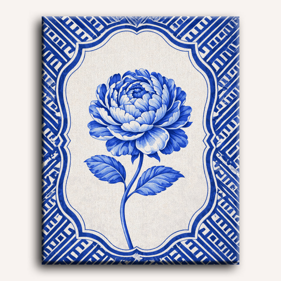 Blue Peony Porcelain | Paint by Number