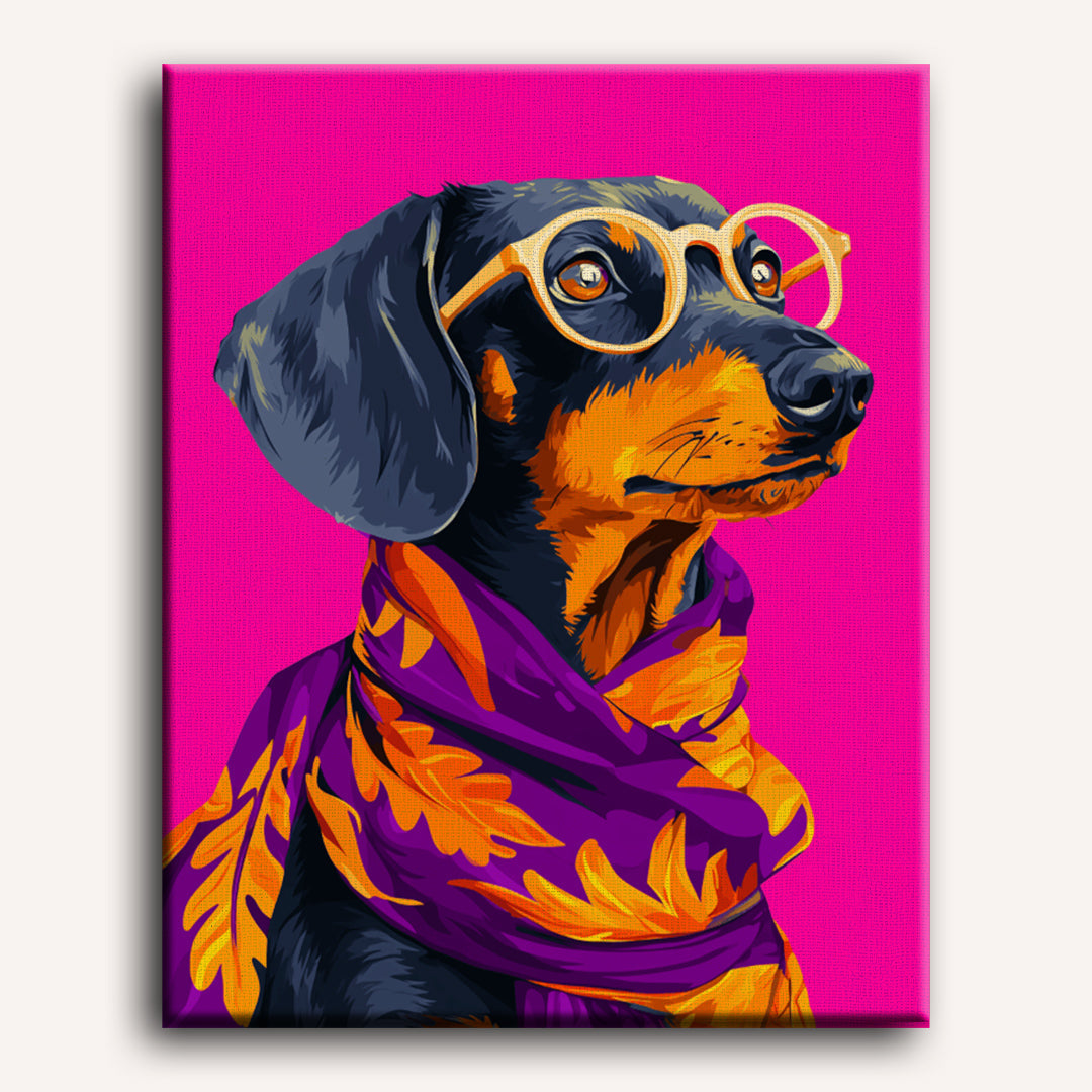 Stylish Dachshund in Glasses