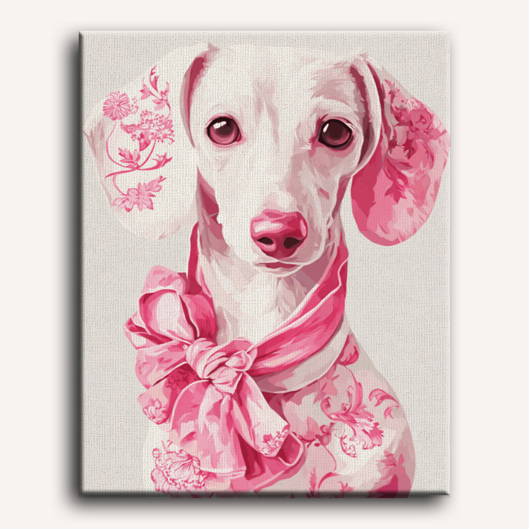 Pink Delft Dachshund | Paint by Number