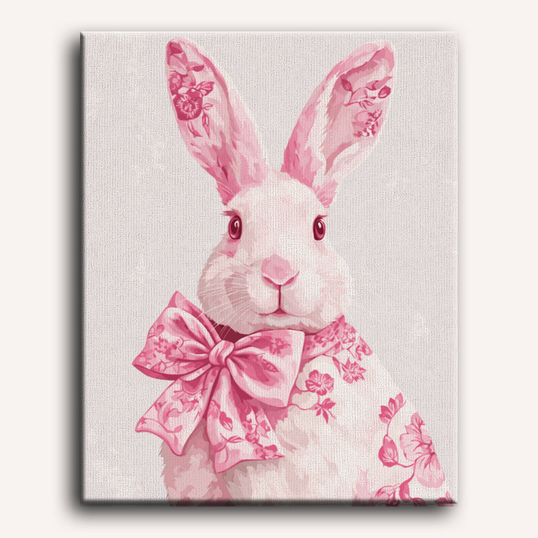 Pink Delft Bunny & Floral Charm