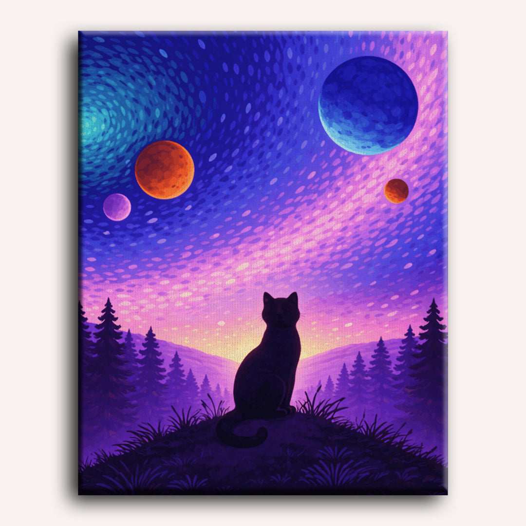 Night Forest Cat | Paint by Number