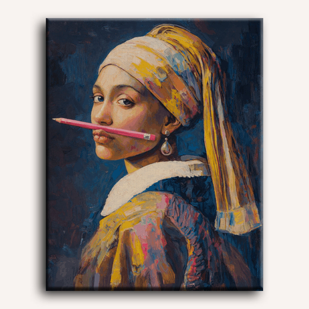 Girl with Pink Pencils