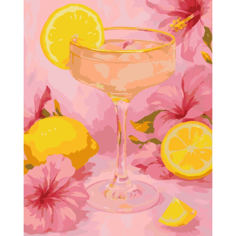 Tropical Hibiscus Cocktail Scene
