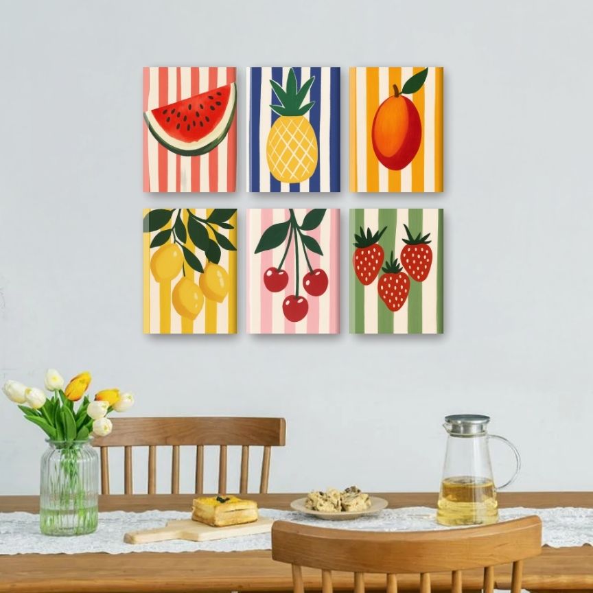 Vibrant Fruits Mini Paintings Set