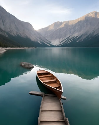 Serene Lake with Boat