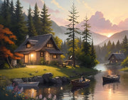 Cozy Wooden Cabin Scene