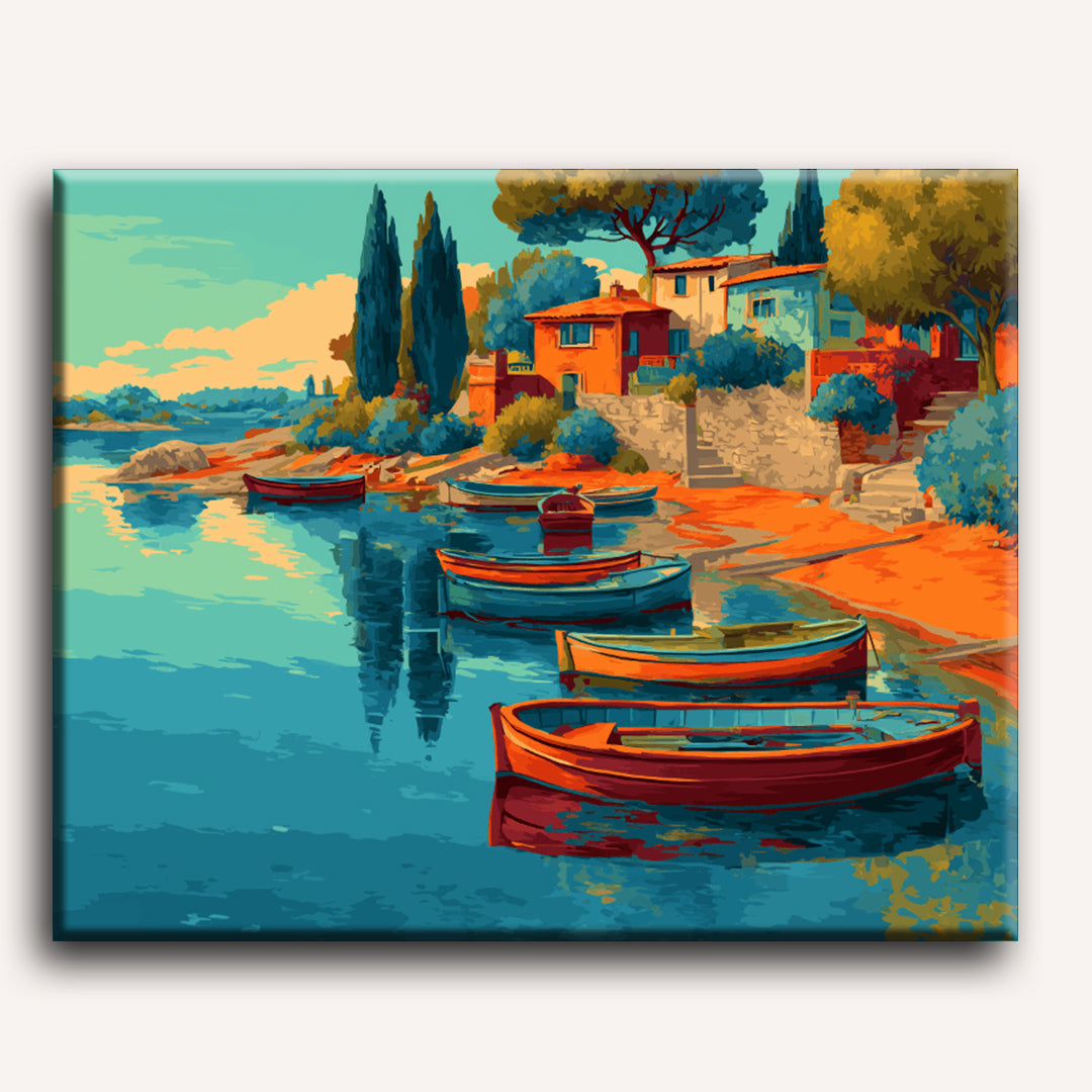 Mediterranean Village Scene