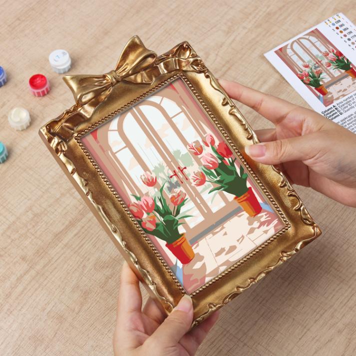 Tulip Escape: Vibrant Door Scene