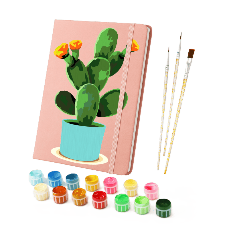 Cactus Bliss: Paint by Numbers Notebook