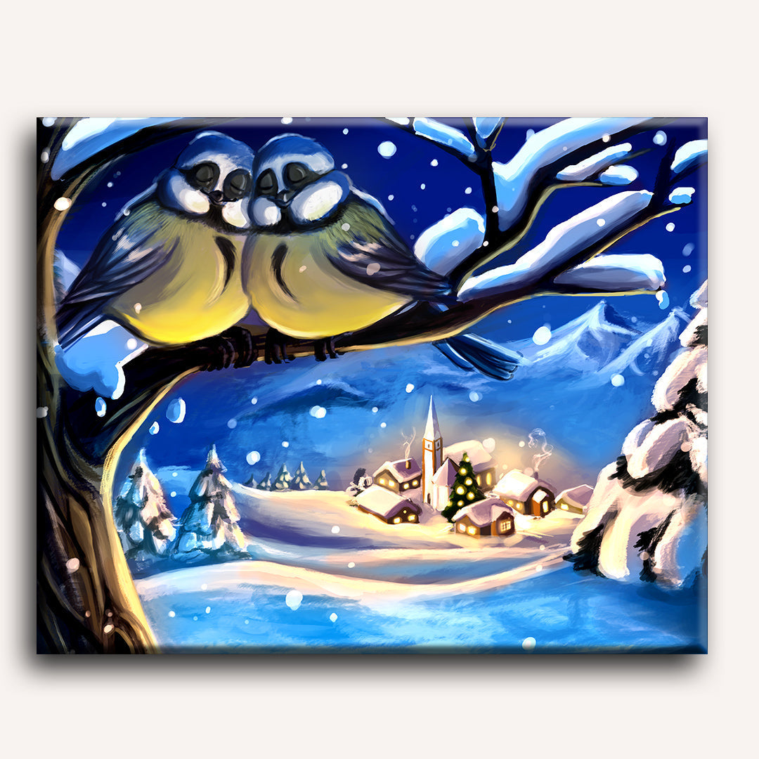 Serene Winter Village Scene