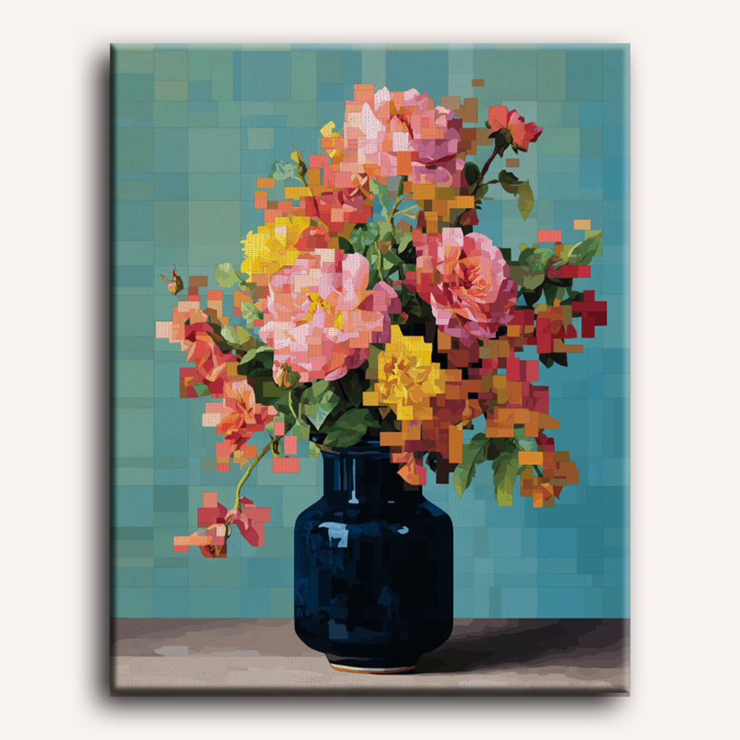 Pixel Blossom Bouquet | Paint by Number
