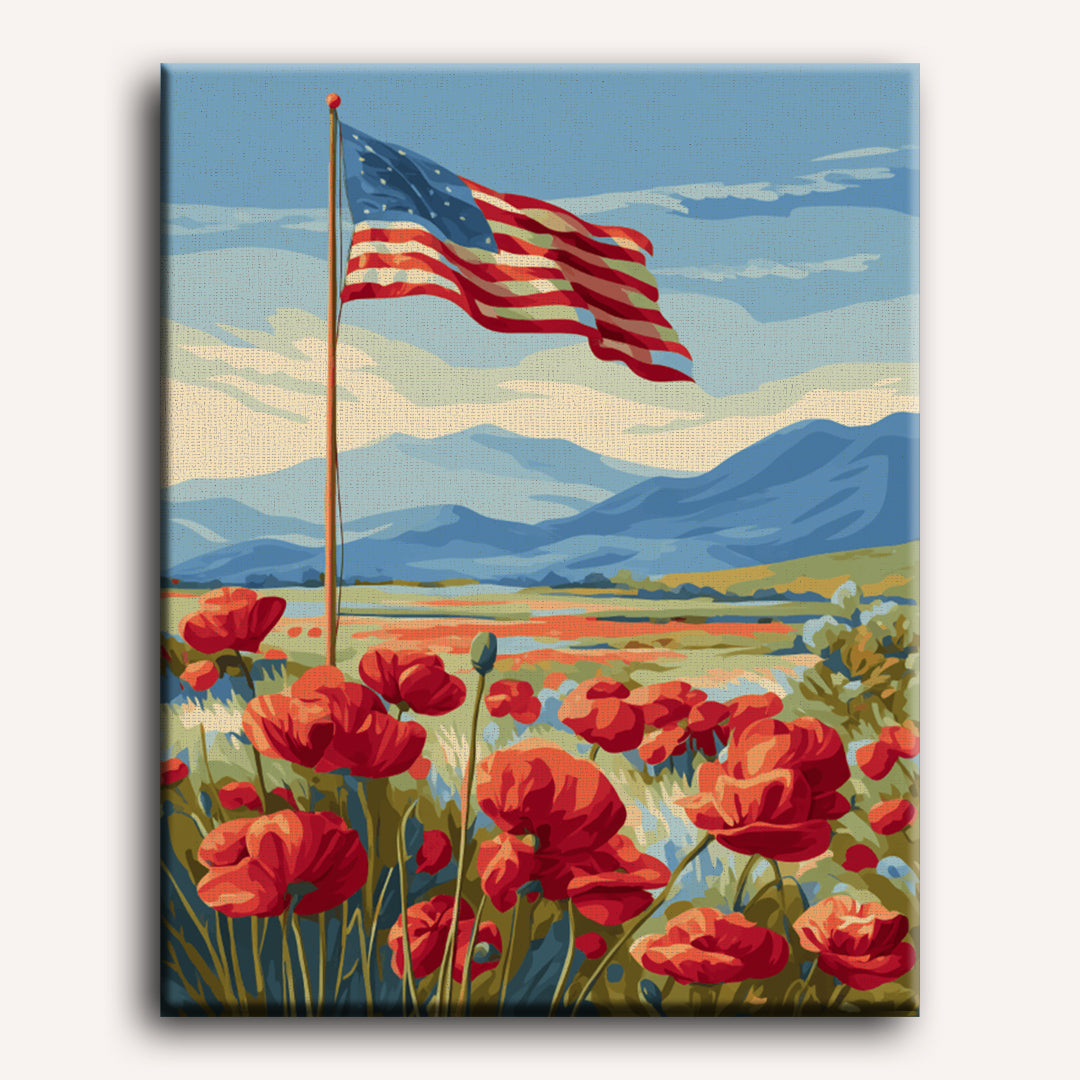 Poppy Field Under the Sky