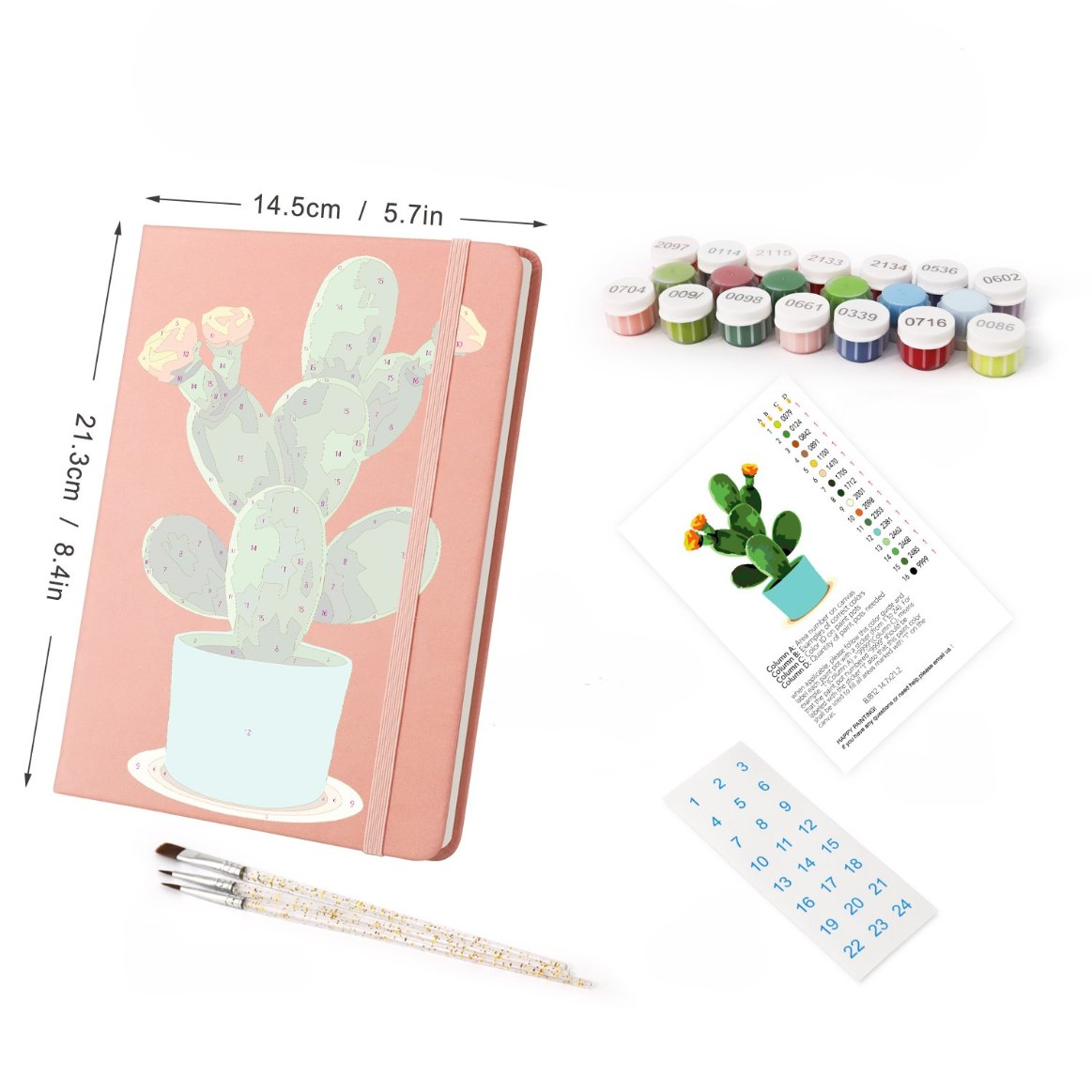 Cactus Bliss: Paint by Numbers Notebook
