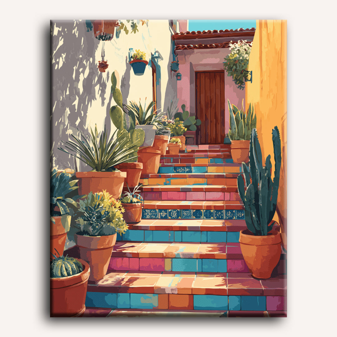 Stairway to Colorful Mexico | Paint by Number