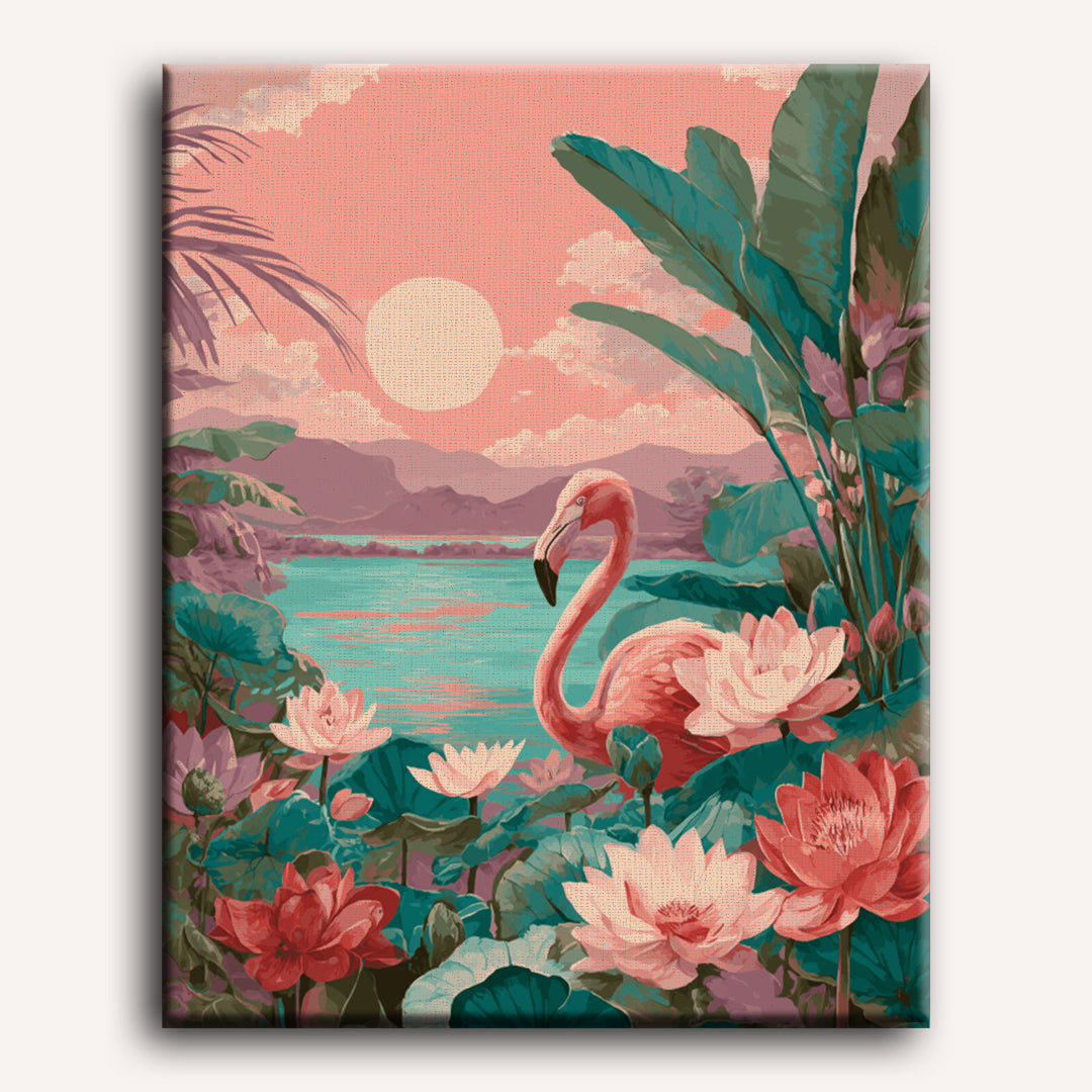 Sunset Flamingo Serenade
