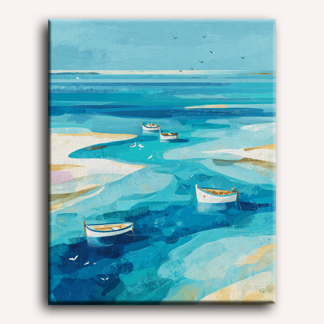 Gentle Seas: Driftwood & Boats