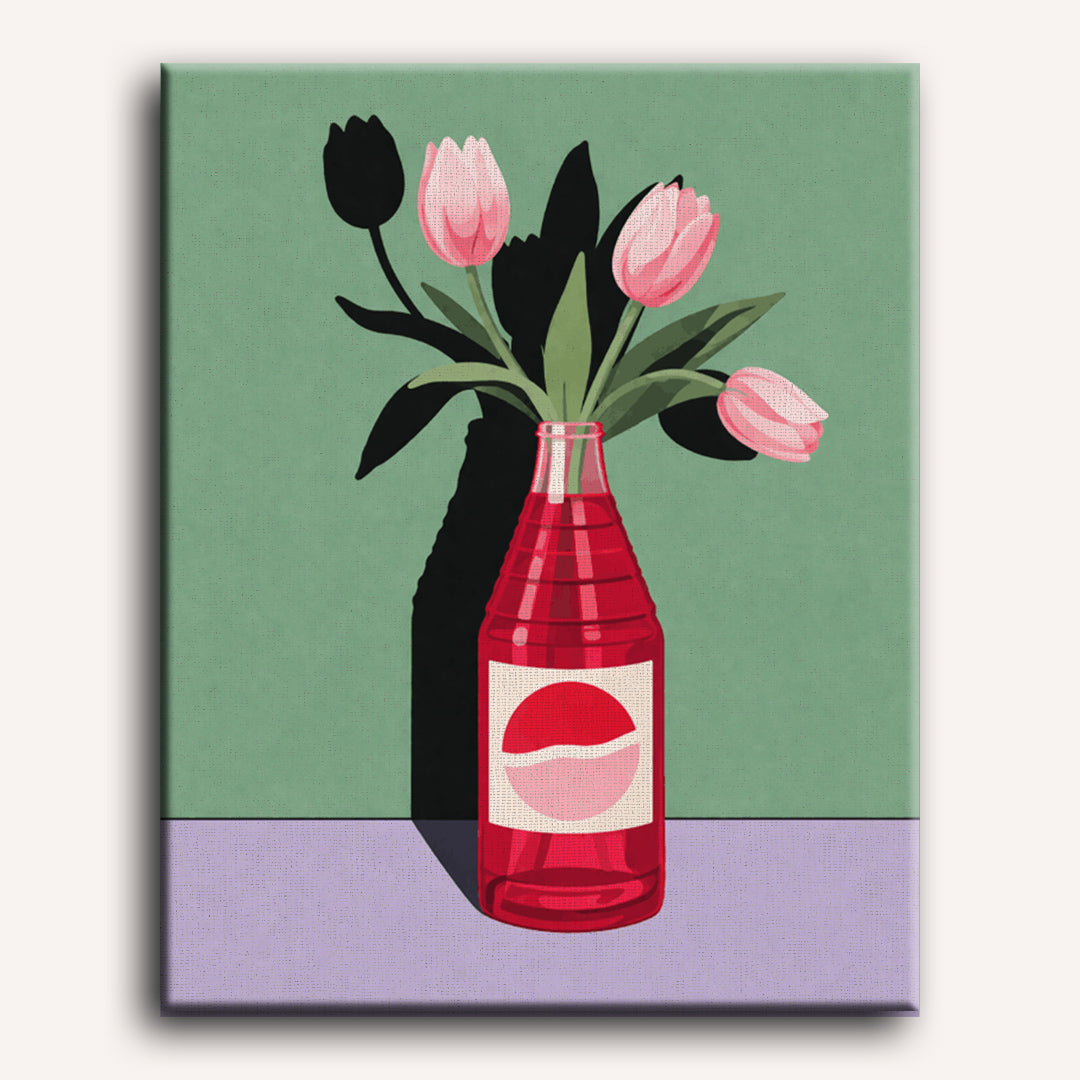 Elegant Tulips in a Glass