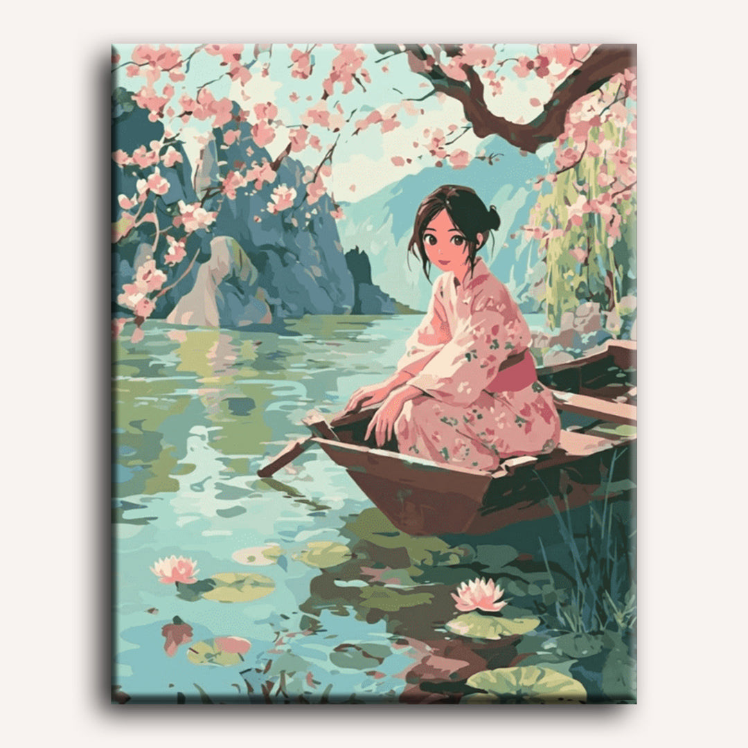 Serene Sakura Lake View