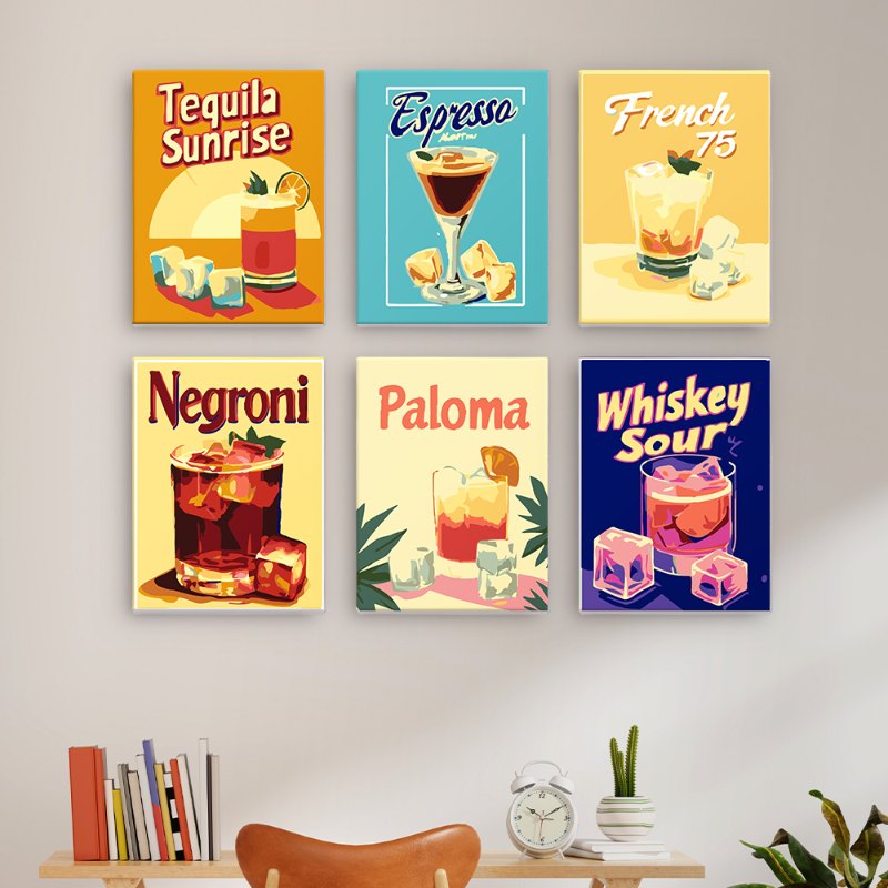 6 Mini Paintings - Summer Sip Collection