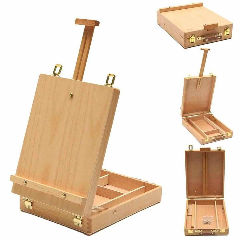 Elegant Wooden Easel & Storage