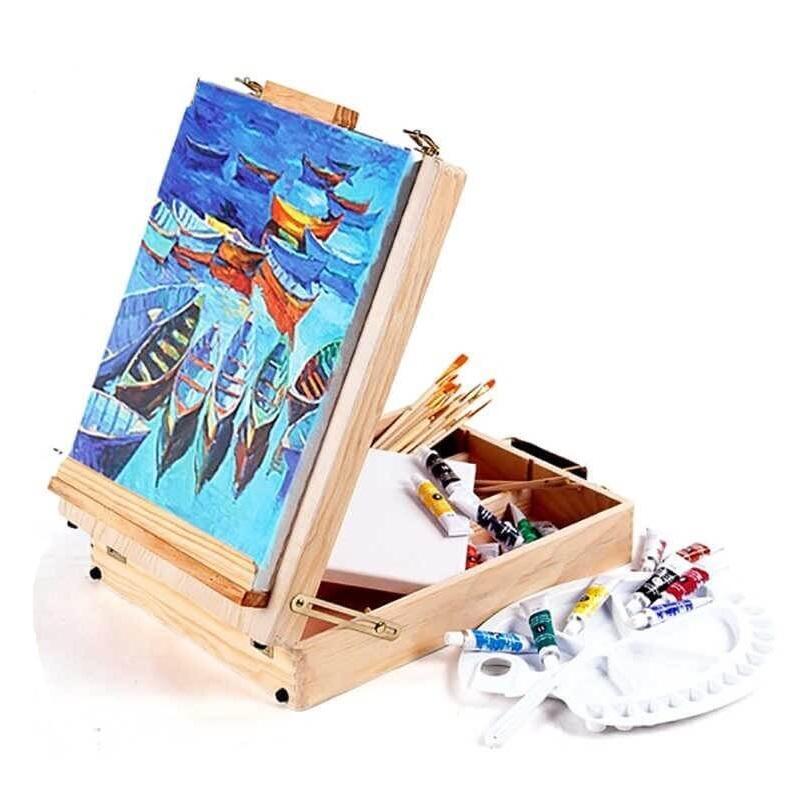 Elegant Wooden Easel & Storage