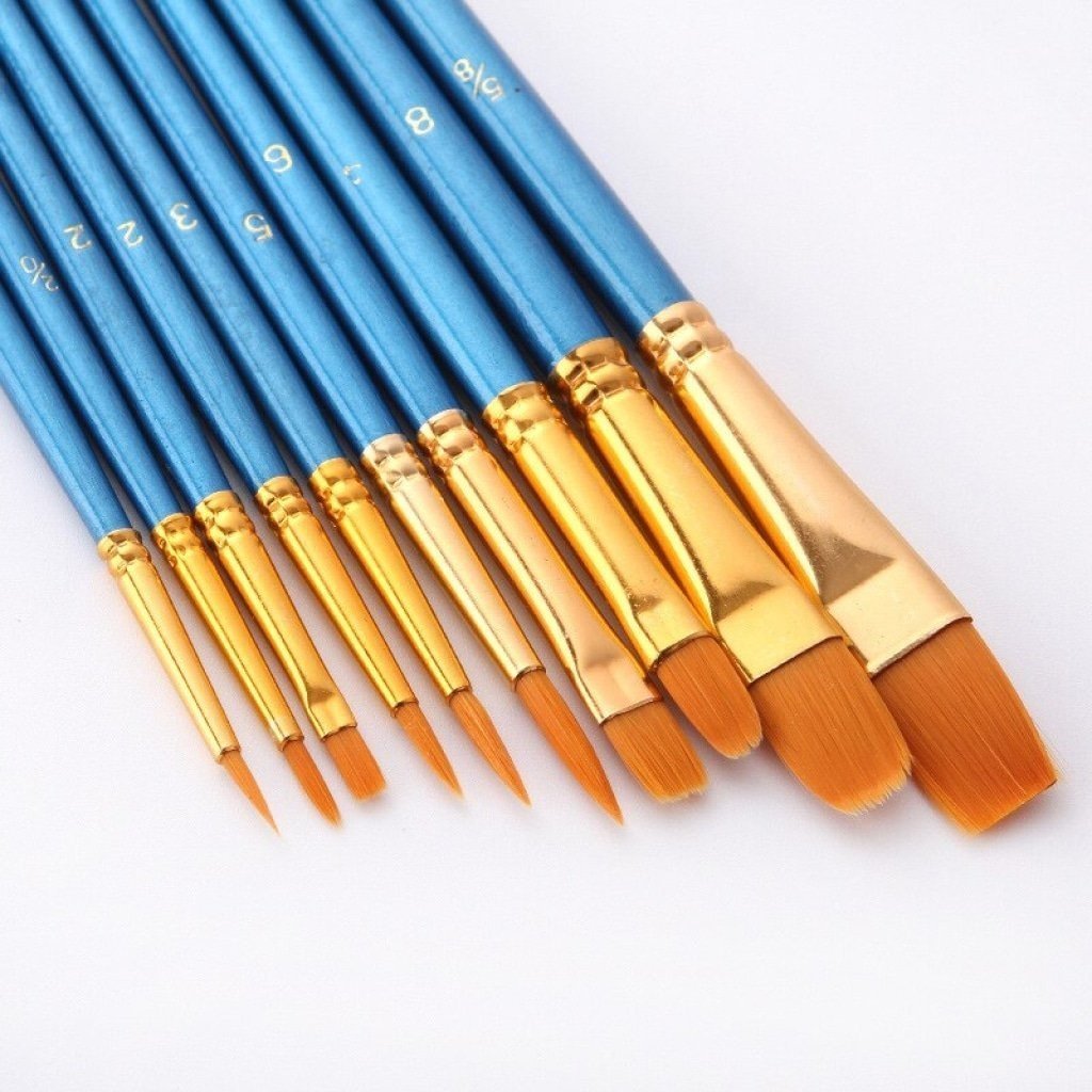 Complete 10-Piece Paintbrush Collection