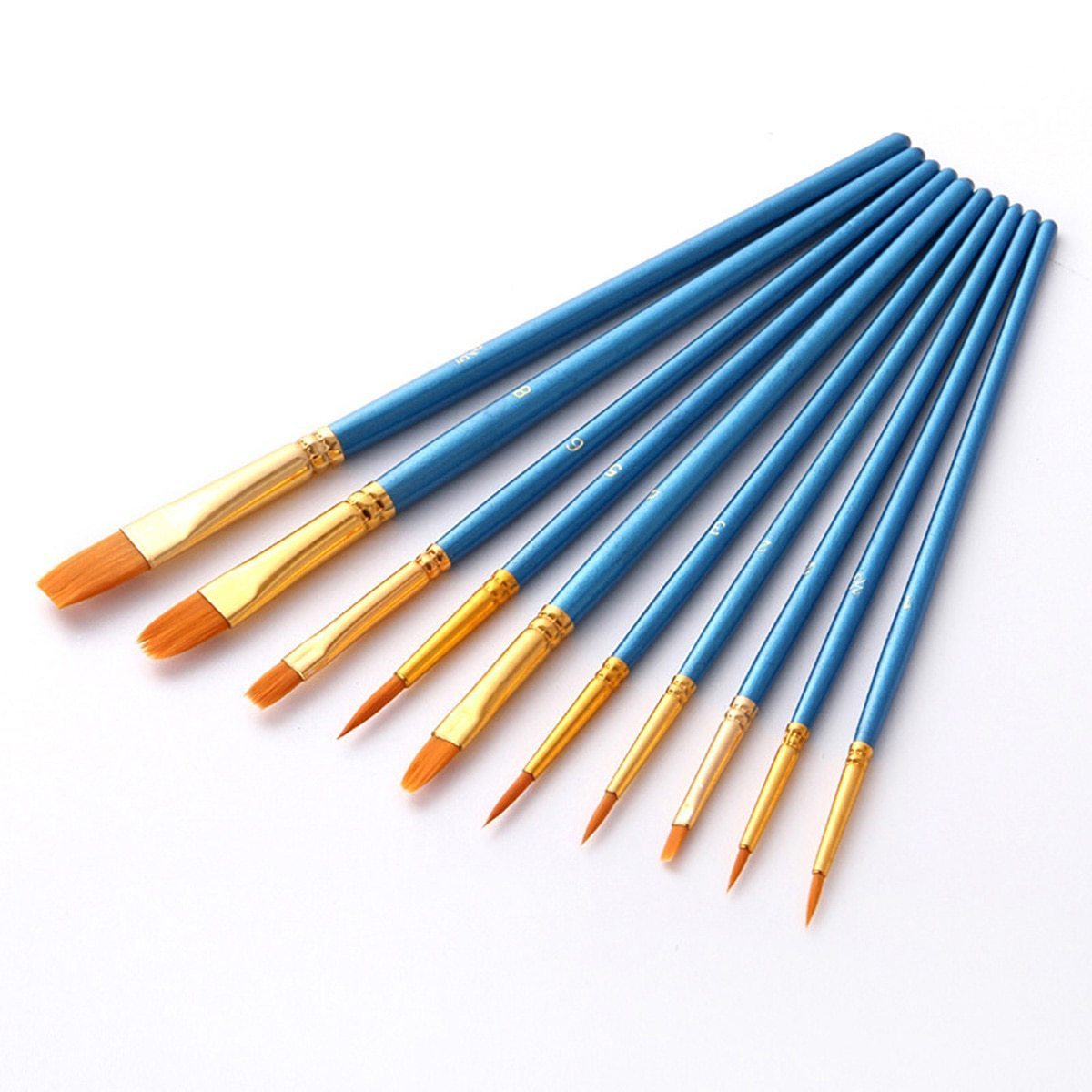 Complete 10-Piece Paintbrush Collection