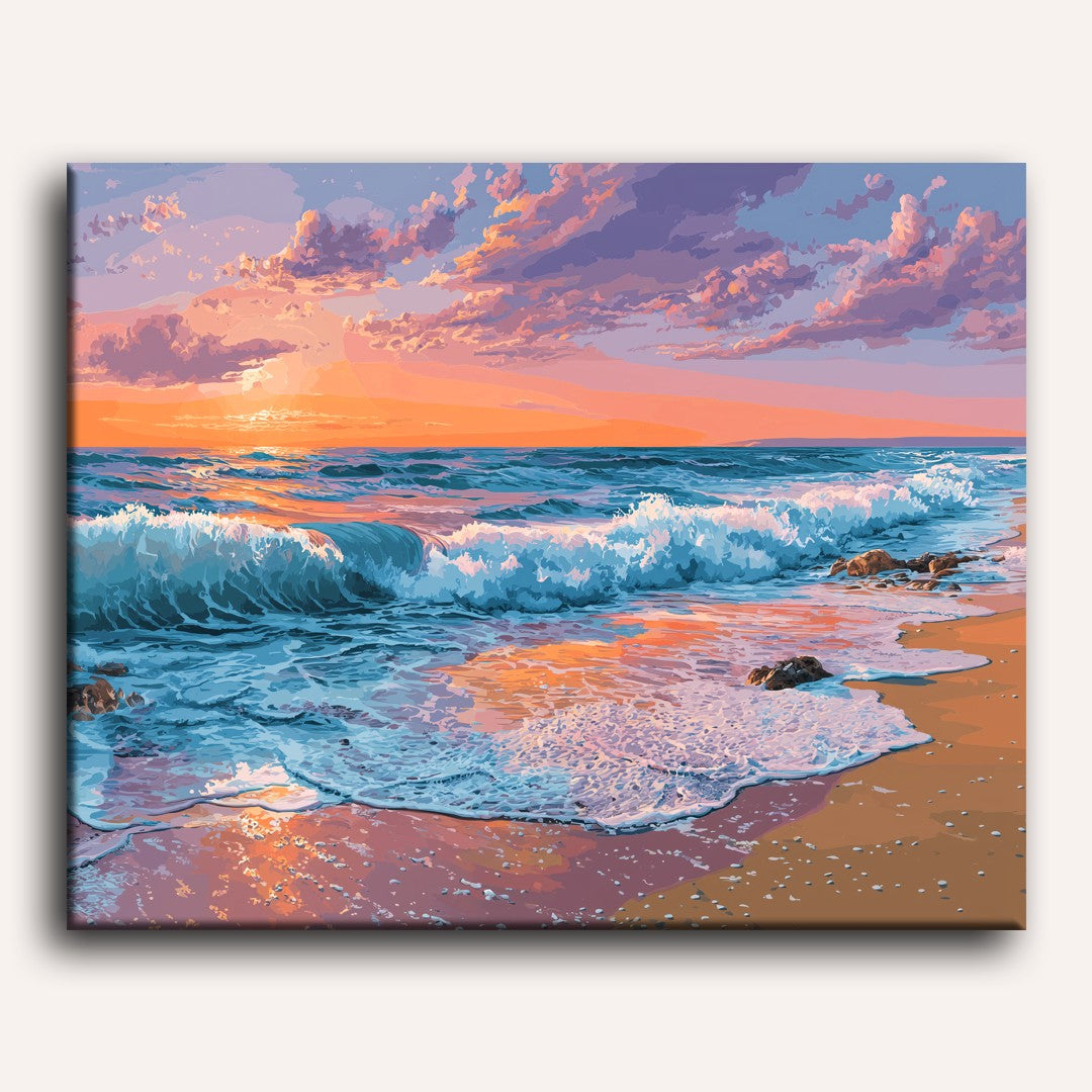 Soft Pink Sunset over the Shore