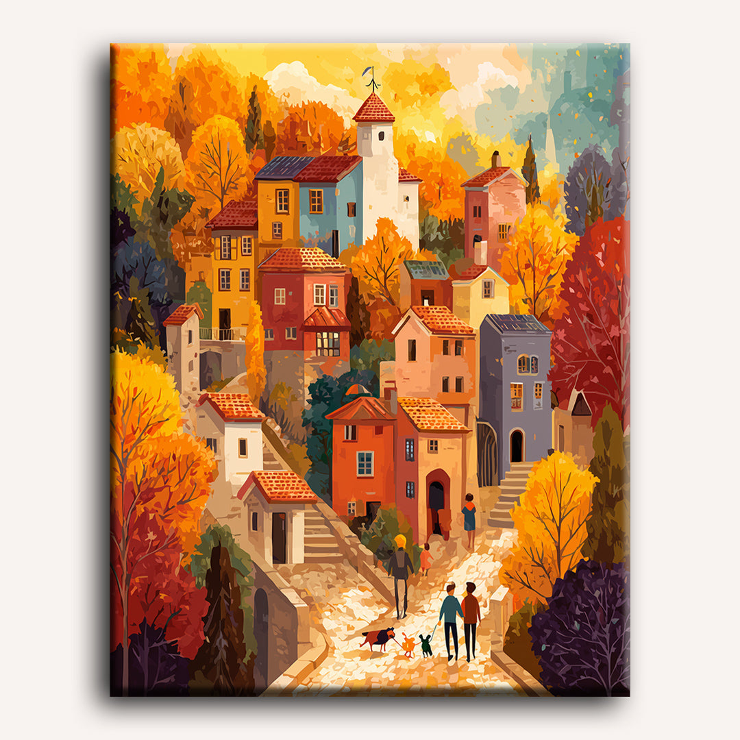 Charming Autumn Village Scene